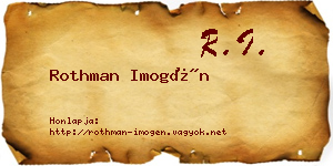 Rothman Imogén névjegykártya